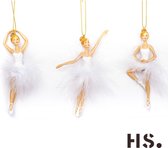 Home Society - Ornament Nittedal - Ballerina - Wit - 3 Stuks