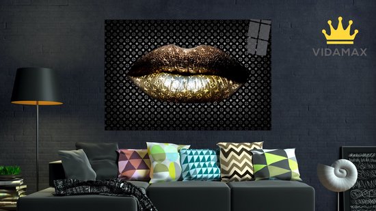 Golden lips lv 90x60 plexiglas 5mm