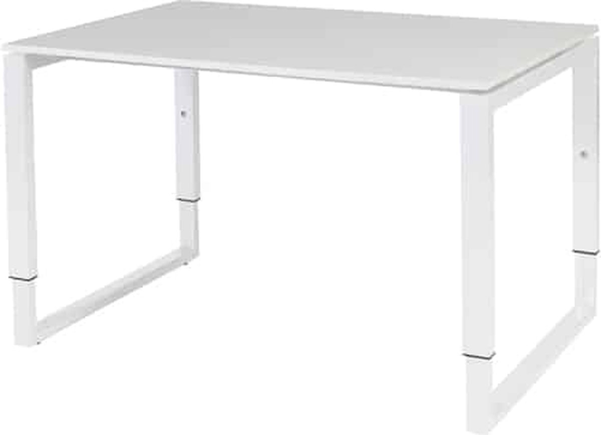 Verstelbaar Bureau - Domino Plus 120x80 grijs - wit frame