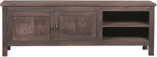 Wandmeubel - houten kast - bruin hout - tv meubel - voelbare houtstructuur - by mooss - Breedte 163cm