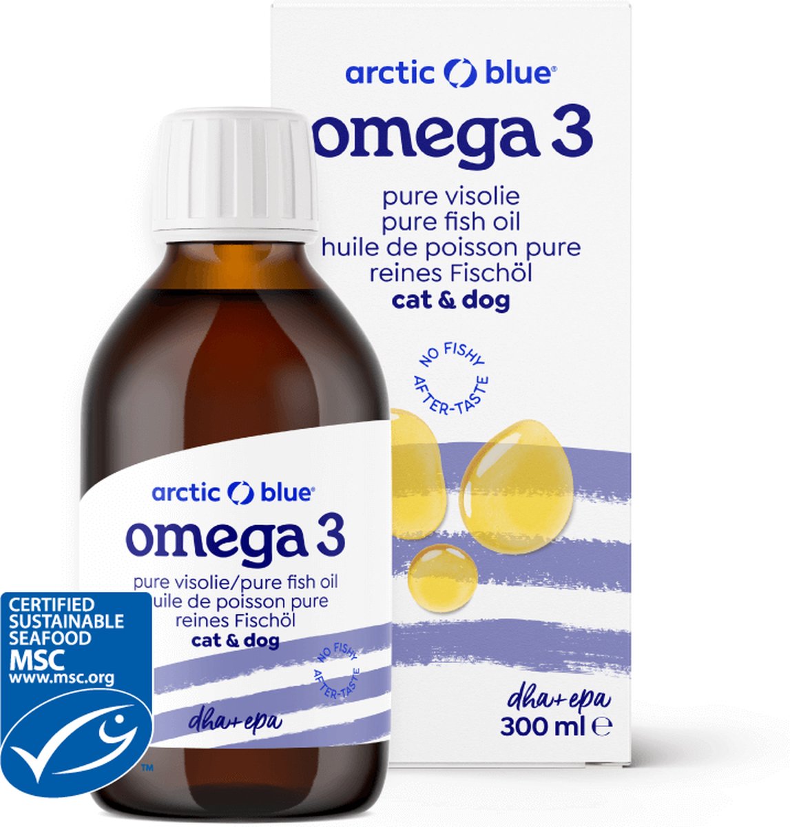 Goedkoopste Arctic Blue - Omega-3 Visolie - 300 ml - Doseerspuit - Hond, Kat, Paard - MSC Keurmerk
