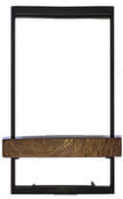 Wandrek - hout - metalen frame - 20 cm breed - H30cm - By Mooss
