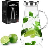 2.2 L Glass Carafe - Carafe Glass with Lid, Borosilicate Glass Water Carafe for DIY Drinks, Juice, Tea, Milk