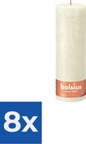 Bolsius Stompkaars Rustiek Soft Pearl - 30 cm / ø 10 cm - Voordeelverpakking 8 stuks