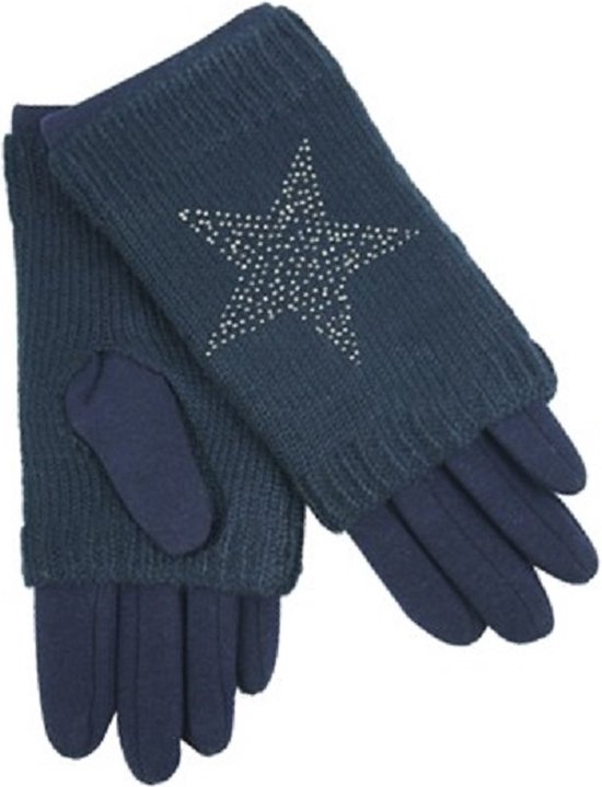 Handschoenen - Dames - Donkerblauw - Met Ster - One Size