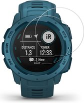 kwmobile 2x smartwatch screenprotectors geschikt voor Garmin Instinct - Gehard glas - Horloge glas bescherming - Smartwatch bescherming