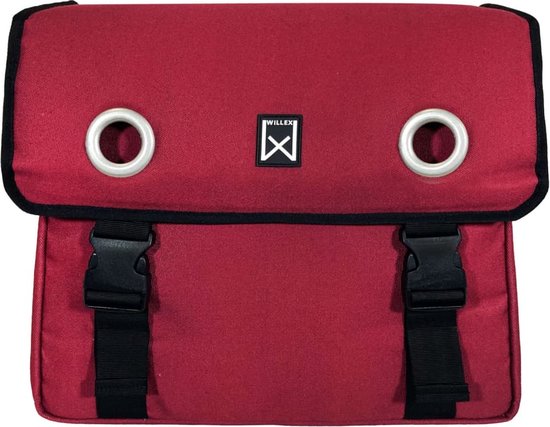 Willex Dubbele Fietstas - Canvas - Reflectie - 30 liter - Universele Bevestiging -Rood — afbeelding 2