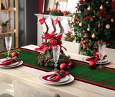 Chemin de table de Noël – Chemin de table de Noël à carreaux verts | Chemin de Table Noël Vert | Chemin de table Sander Noël | Décoration de table de Noël | Chemin de table Noël