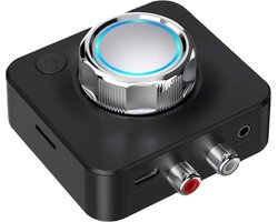 DrPhone Skylink6 – Bluetooth 5.0 Ontvanger – 3D Stereo – Draadloze Audio Adapter met MicroSD, RCA & 3.5mm AUX – Geschikt voor Auto, Stereo & Speaker – Zwart