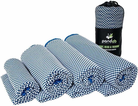 Pandoo Reishanddoek - Medium - Blauw - Bamboevezel - Sneldrogend - Compact - Ecologisch bamboe alternatief voor microvezel