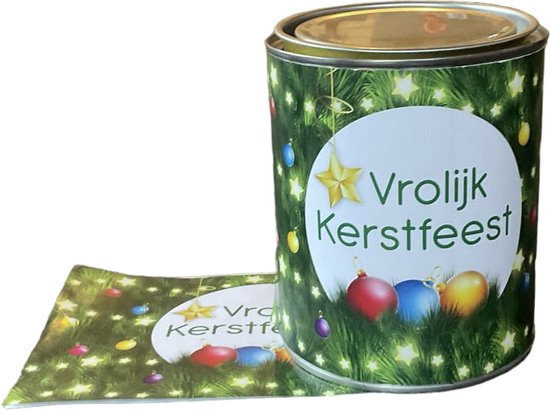 Kerst - Snoepblik - Vrolijk Kerstfeest - Snoep - Cadeauverpakking