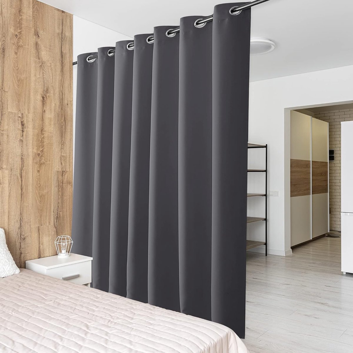 gordijn, ondoorzichtig, set van 2 gordijnen met ogen, decoratieve verduisteringsgordijnen voor woonkamer, slaapkamer