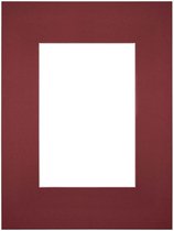 Passe-Partout Fotomaat 10x15 cm - Lijstmaat 18x24 cm - Wijnrood - Museumkarton - Fotolijst niet inbegrepen