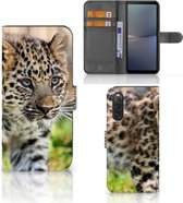 GSM Hoesje Geschikt voor Sony Xperia 10 V Beschermhoesje met foto Baby Luipaard