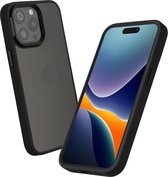 kalibri Premium plastic hoesje geschikt voor Apple iPhone 15 Pro Max hoesje - beschermhoes met TPU siliconen bumper - hoesje in zwart / mat transparant