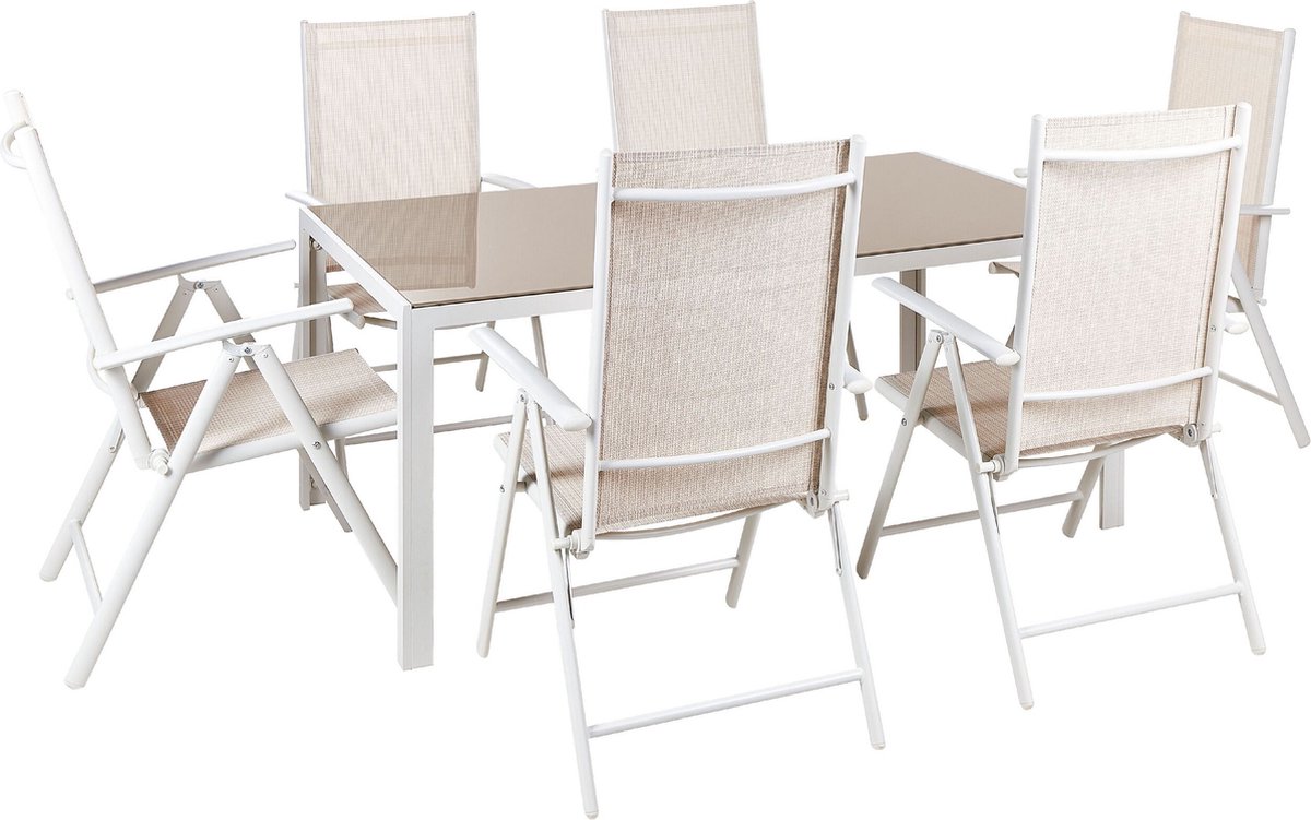 CATANIA - Tuinset voor 6 - Beige - Aluminium