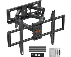 EV015 Swivelling Tilting TV Wall Mount for 37-70 Inch LED, LCD, OLED, Plasma TVs (Flat & Curved) up to 45 kg with Max VESA 600 x 400 mm, Movable Double Arm TV Wall Mount