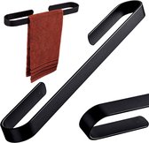 TR Goods - Porte-serviettes Zwart - Sans Embouts - 30cm - Porte-serviettes pour Salle de Bain ou Cuisine - Aluminium - Zwart Mat
