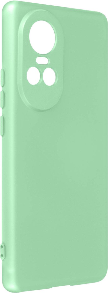 Avizar Hoes Geschikt voor Oppo Reno 10 / 10 Pro Silicone Soft-Touch met Riem, Groen