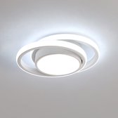 Delaveek-Ronde LED Binnen Plafondlamp-32W 3600lm-Koel Wit 6500K-Lengte 28cm-Acryl & Metaal
