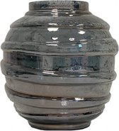 Vaas - glazen vaas - spiraal vaas - grijs tint - by Mooss - rond 27cm