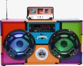 Trend Tech Brands - Retro 90's draadloze boombox met FM-radio - kinderen - muziek - Bluetooth - Bluetooth boombox - Vintage geluidssysteem -