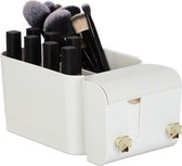 Organisateur de maquillage suspendu Relaxdays - support coton-tige - organisateur de cosmétiques blanc