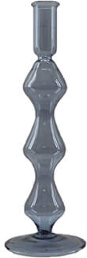 Kandelaars en kaarsenhouders - glazen kandelaar - kleurrijke kandelaar - grijs - by Mooss - Hoog 27cm