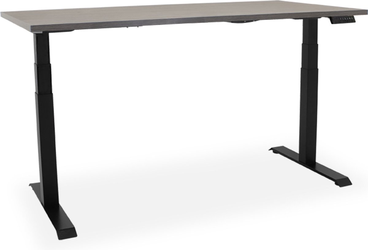 Elektrisch zit-sta bureau Essential NPR - 160x80cm - dark oak/zwart