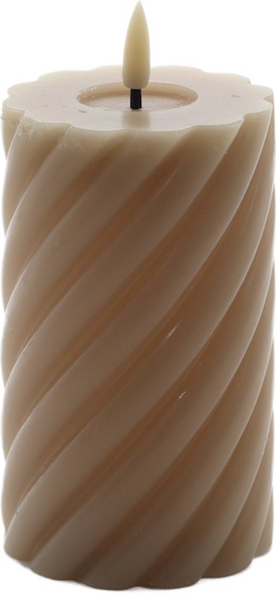 Ambiance Mansion - bougie LED tourbillonnante sable rustique 12,5x7,5cm