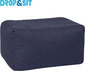 Drop & Sit Poef Duurzaam en van 100% Gerecyclede Petflessen - Blauw - Waterafstotend - 55x75x45cm - Voor Binnen en Buiten