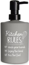 Distributeur de savon Règles de Kitchen Lavez-vous les mains - Enjoy de la nourriture - Kiss le chef / y compris le cœur en bois Beaucoup d'amour / soin des mains / cadeau / accessoires pour la maison / accessoires de cuisine