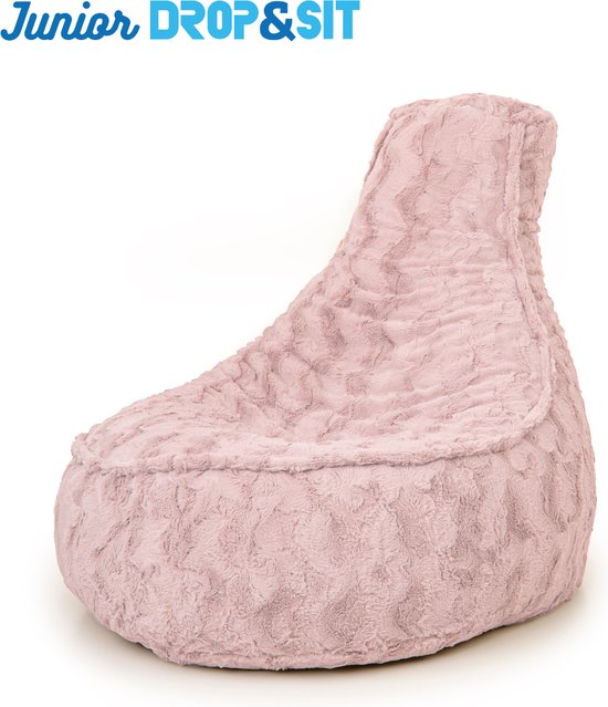 Drop & Sit Stoel Zitzak Bont - Rose - Junior - Voor Binnen