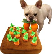 Celawork Intelligentiespeelgoed voor honden, interactief speelgoed, pluche wortel, snuffeltapijt, hondenspeelgoed, intelligentie, snuffeltapijt, honden, groente, pluche dier voor hond