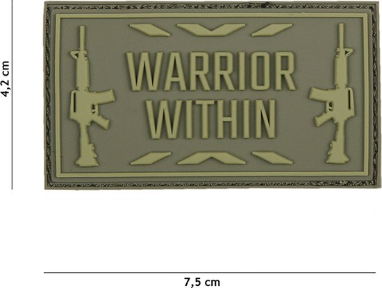 101 Inc Embleem 3D Pvc Warrior Within Groen   16112