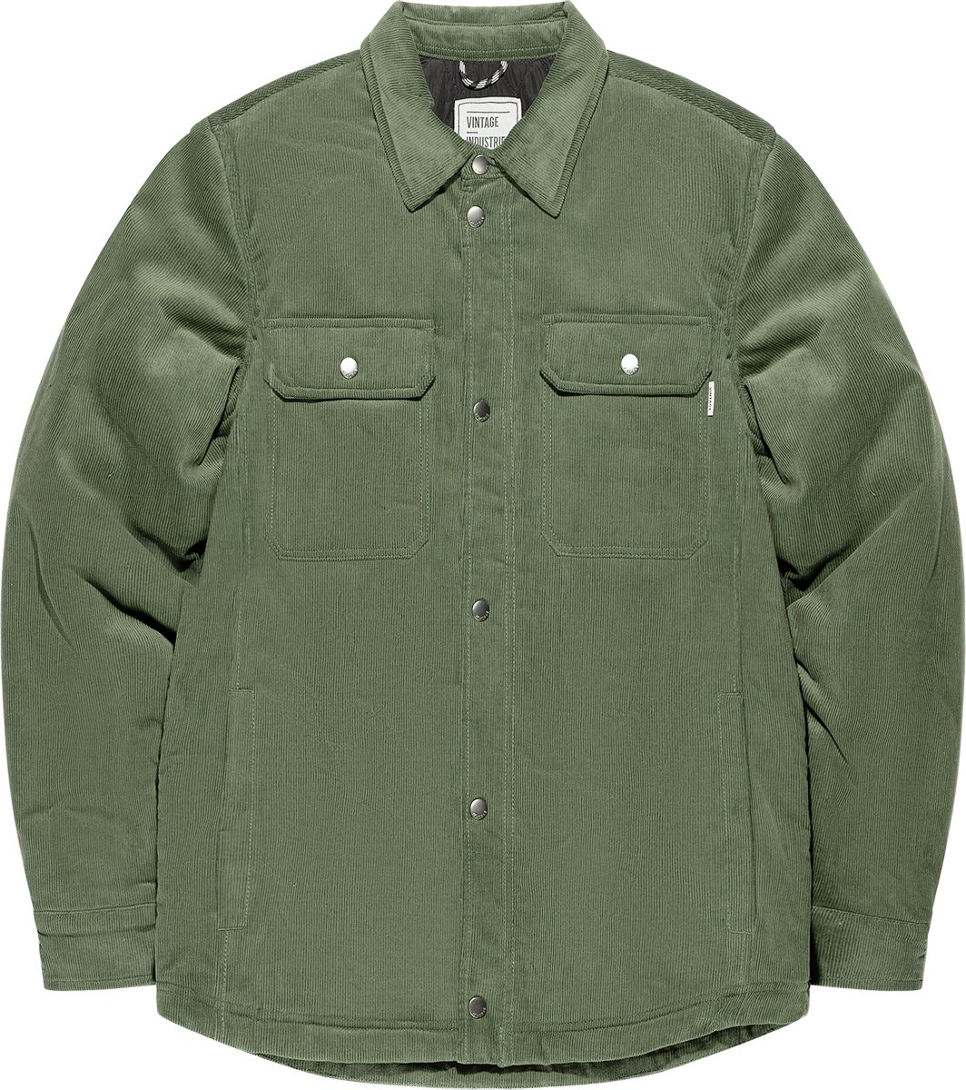 Vintage Industries STEVEN PADDED SHIRT/ JACKET Heren Longsleeve – M Groen