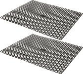 Whitefurze Tapis d'évier/tapis d'évier - 2x - noir - plastique - 35 x 35 cm - tapis de drainage