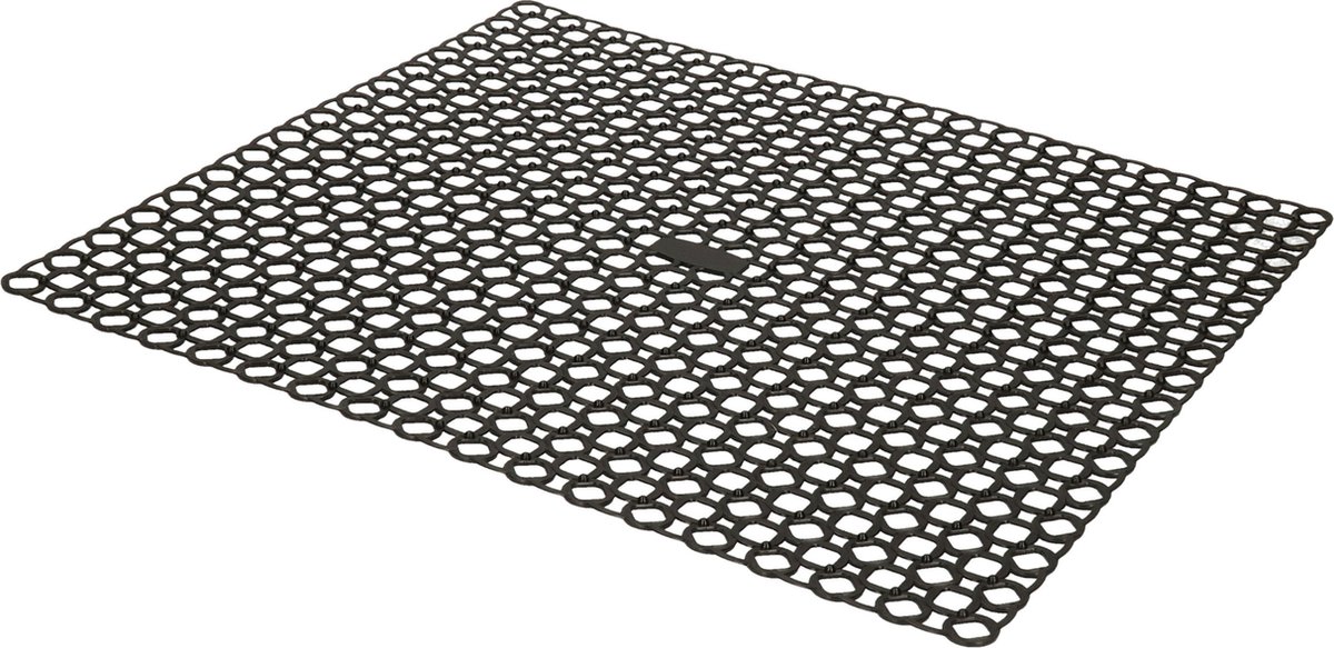 Whitefurze Gootsteenmat/spoelbakmat - zwart - kunststof - 35 x 35 cm - afdruipmat