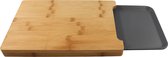 Bamboe snijplank met kunststof kruimel opvangbak - 38 x 26 cm - Snijplanken van hout