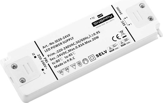 Transformateur LED Dehner Elektronik SS 20-24VF Tension constante 20 W 0,83 A 24 V/ DC Convient aux meubles, surcharge