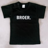 KLEINE FRUM - BROER. tshirt - zwart - maat 62, 68, 74, 80, 86 - geboorte - aankondiging - grote broer - zwangerschap - shirt - ik word grote broer - kraamcadeau