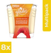 Glade Geurkaars - Mandarine & Sunshine 129 gr. - Voordeelverpakking 8 stuks