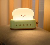 Toast Lamp - Kinderkamer Nachtlampje - Kindvriendelijk - USB Oplaadbaar - Draadloos Nachtlamp Grone