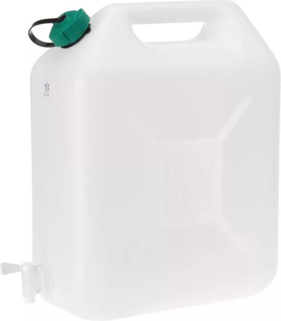 EDA - Jerrycan - Met kraan - 20 Liter - Jerrycan voor water - Wit - EDA