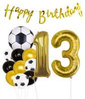Cijfer Ballon 13 | Snoes Champions Voetbal Plus - Ballonnen Pakket | Goud en Zwart