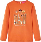 vidaXL-Kindershirt-met-lange-mouwen-bloemenprint-116-oranjebruin