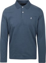Marc O'Polo - Poloshirt Lange Mouwen Blauw - Modern-fit - Heren Poloshirt Maat M