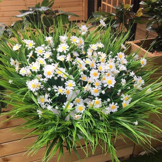 Bacucine 12 bundels kunstmatige madeliefjes plastic bloemen nep Bacucine 12 bundels kunstmatige madeliefjes plastic bloemen nep