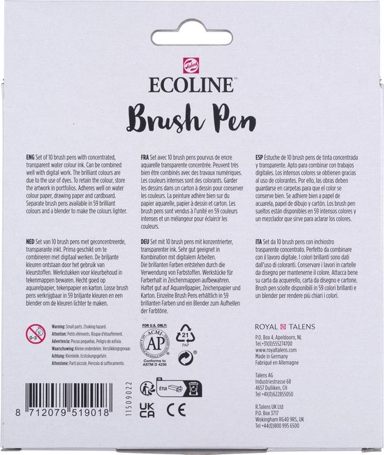 Ecoline Brush Pen set | 10 kleuren