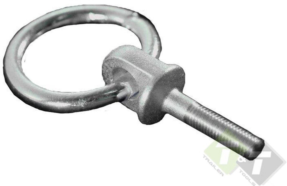 M10 x 35mm ring met bout - bindoog - cantonal ring - vastzetring - aanlijnring - paardentrailerring